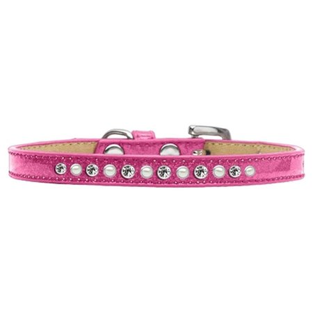 MIRAGE PET PRODUCTS Pearl & Clear Crystal Puppy Ice Cream CollarPink Size 14 612-04 PK-14